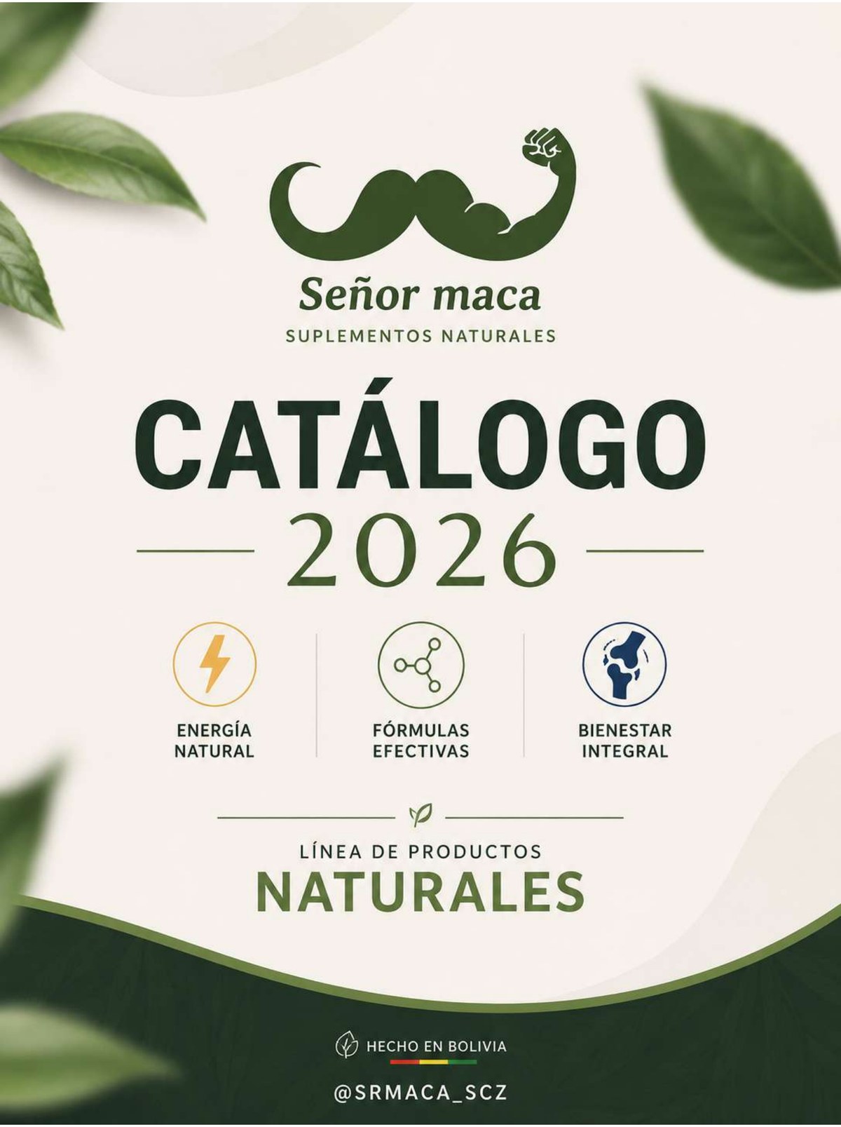 Portada del Catálogo srMaca 2026, línea de suplementos naturales