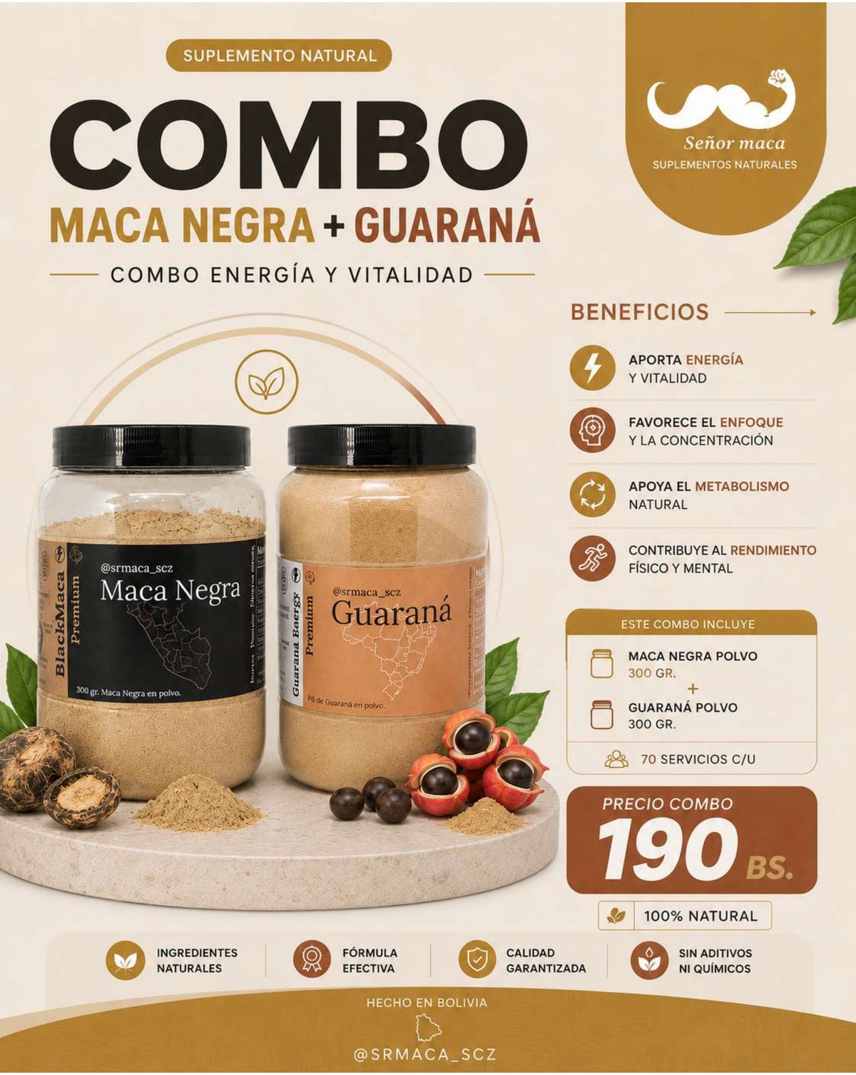 Combo Maca Negra + Guaraná, catálogo srMaca